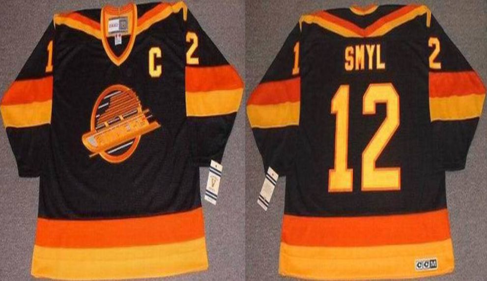 2019 Men Vancouver Canucks #12 Smyl Black CCM NHL jerseys1